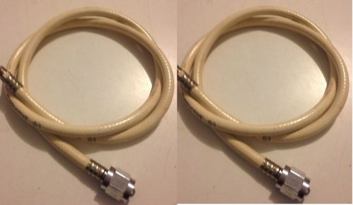 vacuum hose,med  w/ DISS fem.hex vac x NPT conect.,40&#034;, white conductiv.used 2pk