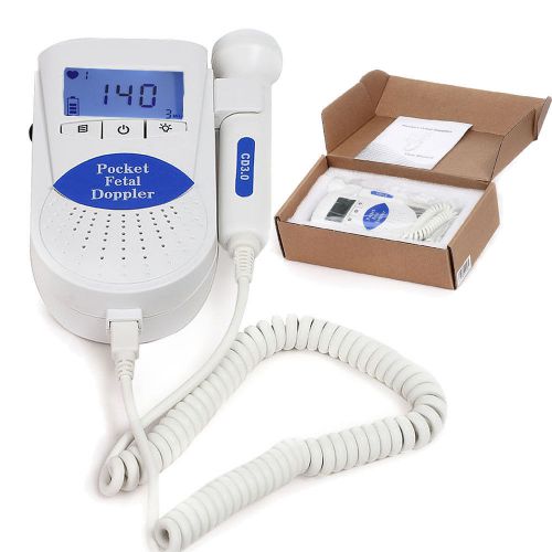 New Fetal doppler Monitor with 3MHZ Probe Free Gel For Pregnant Baby Heart Rate