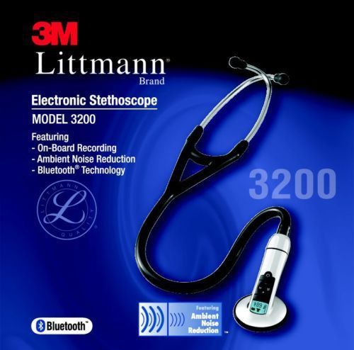 3m littmann 3200 electronic stethoscope black new for sale