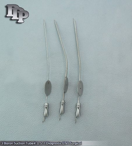 3 Baron Suction Tube# 3, 5, 7 Diagnostic ENT Surgical