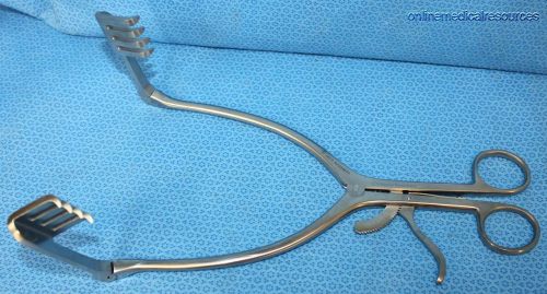 ZIMMER Beckmann Adson Hinged Spinal Retractor 12&#034; 4x4 Teeth W. Germany