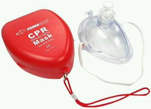 Primacare RS-6845 CPR Mask in hard carrying case, RED, One way Valve