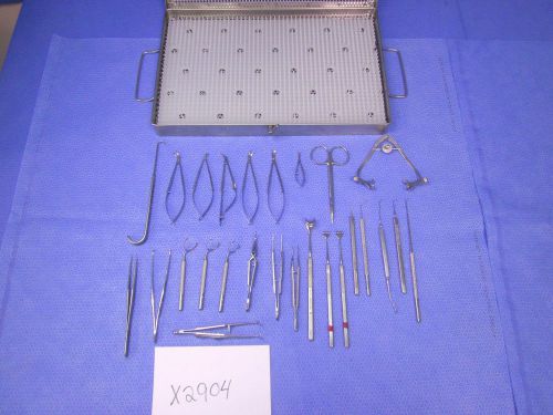 Karl storz eye surgical instrument set with tray (lot of 26 pieces) for sale