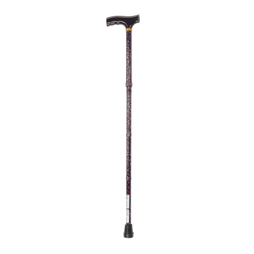 Drive medical lightweight adjustable folding cane with t handle, black floral for sale