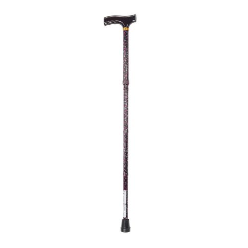 Drive Medical Lightweight Adjustable Folding Cane with T Handle, Black Floral