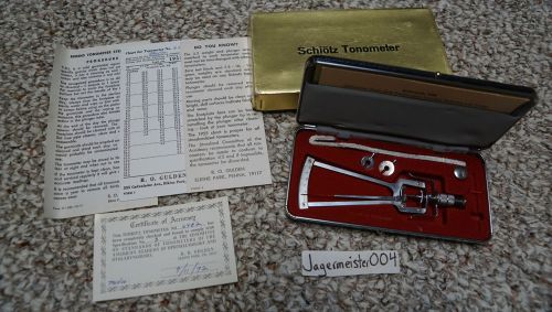 USED Schiotz Tonometer Original 1972 Model box paperwork numbered