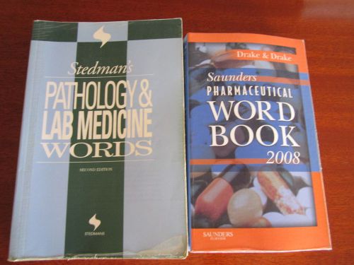 Medical Transcription, bundle/2 books, Stedman&#039;s Path/Lab, Saunders Drug 2008