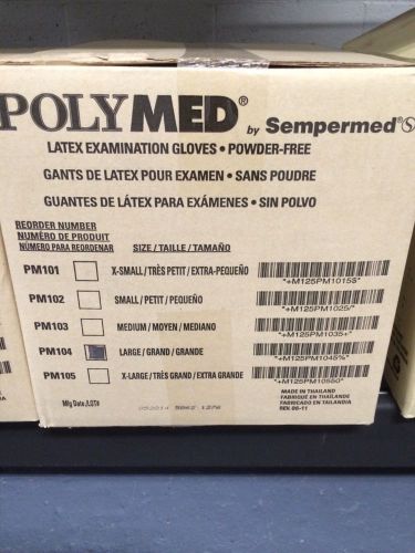 Polymed by sempermed latex powder free exam 1000 gloves a case size-large for sale