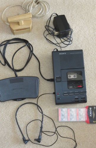SONY Microcassette Transcriber M 2000 Dictation TRANSCRIPTION Machine LOT Pedal