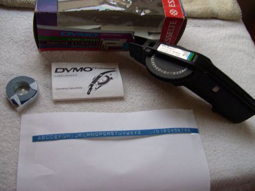 Dymo label maker 1540 office mate ii + manual + new! labeling tape blue roll for sale