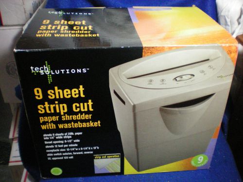 Home Office Use Tech Solutions TS-3300 PAPER SHREDDER Strip Cut &amp; Waste Basket