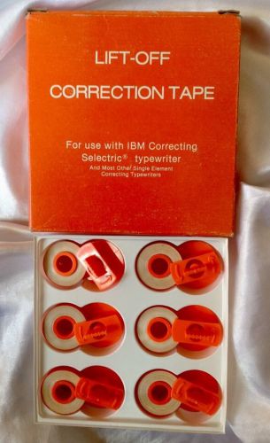 Lift-Off Correction Tape Ribbon 6 IBM Selectric Typewriter Lo Tac Orange Vintage