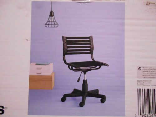 New contemporary modern black bungee low back armless desk task chair for sale