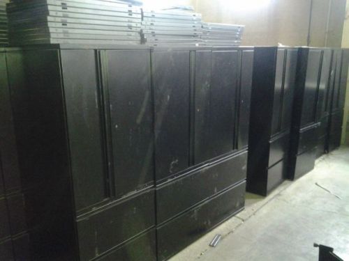 Msc-014 - 6&#039; ft black herman miller wardobe closet with 2 drawer lateral files for sale