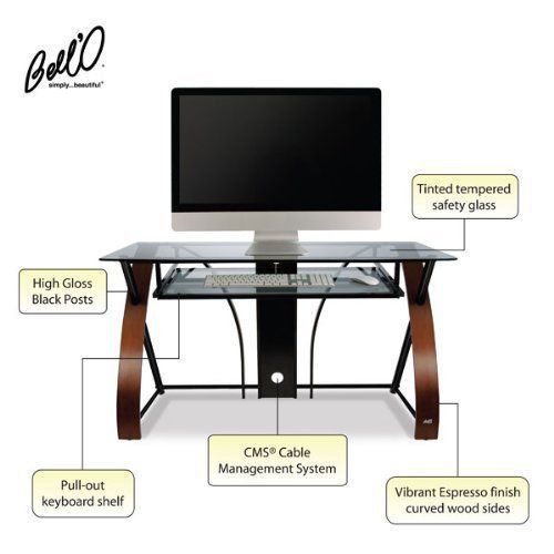 Bello 47-Inch Computer Desk with Curved Wood (CD8841) (Old Version)