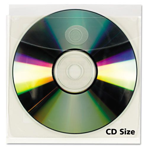 Smead self-adhesive cd/dvd pocket 68144 5.25&#034;x 5.25&#034; vinyl clear, 2 packs of 10 for sale