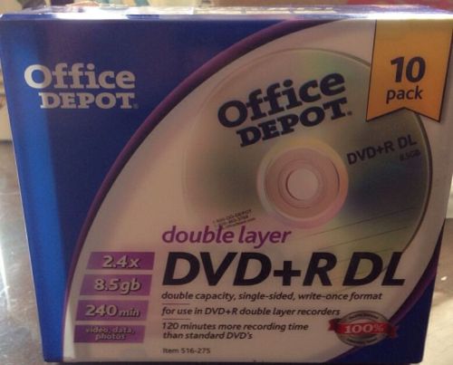 10 Pack Office Depot Double Layer Dvd + R DL