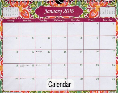 2015 - 12 Month Desk Pad / Wall Calendar (8.5 X 11) NEW v1 2015