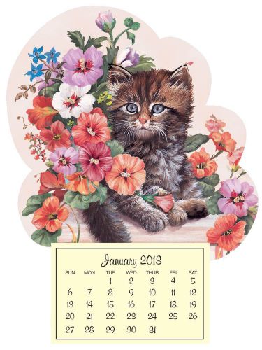 WalterDrake Kitten Mini Magnetic Calendar, Multi 
