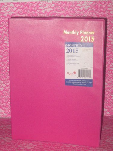 Pink 2015 Monthly Planner Calendar Agenda Appointment book LARGE