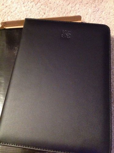 Merrill Lynch Bull Embossed Black Portfolio Notebook Folder Sovrano 9.5&#034; x 13&#034;
