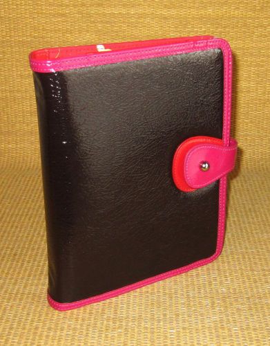 Classic 1&#034; Rings | *NEW* Black/Pink &#034;Chocolate&#034; FRANKLIN COVEY Planner/Binder