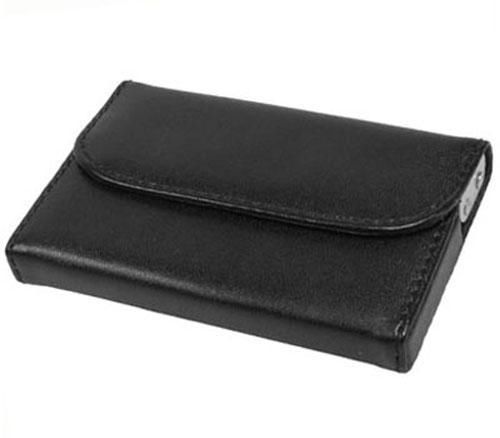 Leatherette business credit card holder compact storage side open case b25b for sale