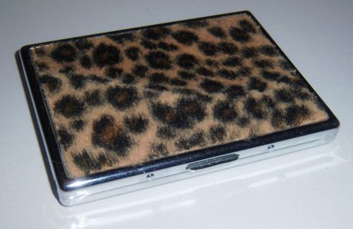 Soft Leopard Print Business Card Holder Case Cigarette Case, Picture Holder