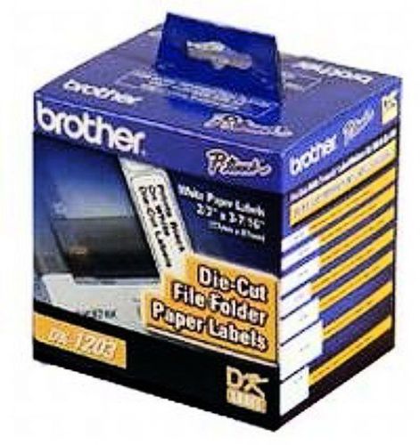 BROTHER Brother Die-Cut File Folder Labels, .66&#034; x 3.4&#034;, White, 300/Roll