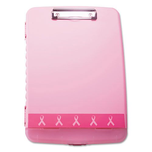 Officemate Breast Cancer Awareness Clipboard Box, 3/4&#034; Capacity, 8 1/2 x 11,