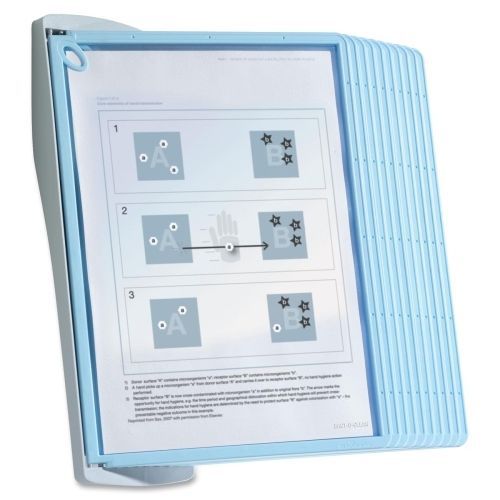 Durable Wall Reference System with Display Sleeves - 10 Panels - 6/Ea- Gray