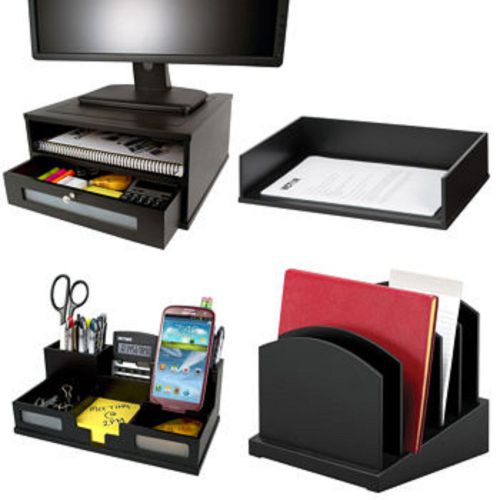 Midnight black collection™ 4 piece desktop organization bundle by victor for sale