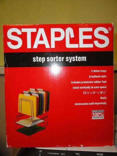 Staples step sorter system 2 letter trays 8 inclined slots brand new in box for sale