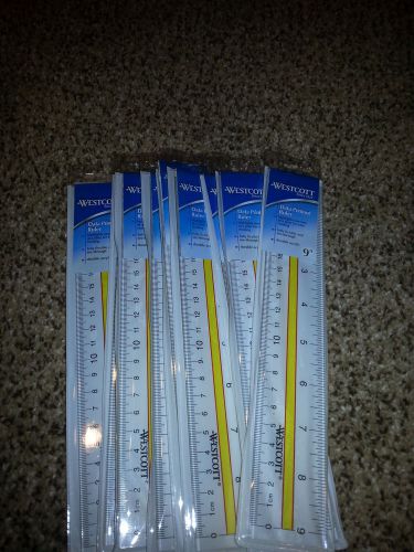 9 westcott data printout ruler, flexible/nonmagnetic, 9&#034;l, 10581 clear acrylic for sale