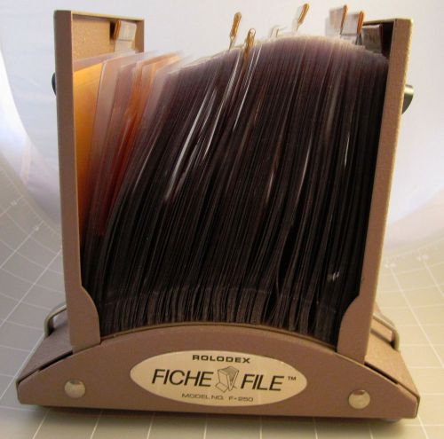 Vintage rolodex micro fiche v file model f-250 holds recipes photos cards mcm for sale