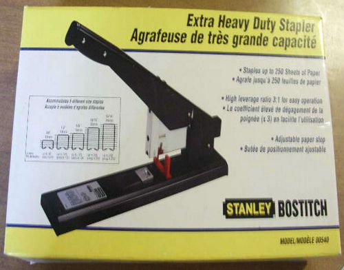 Stapler Extra Heavy Duty Anti Jam Home Office Desktop Black Stanley Bostitch New