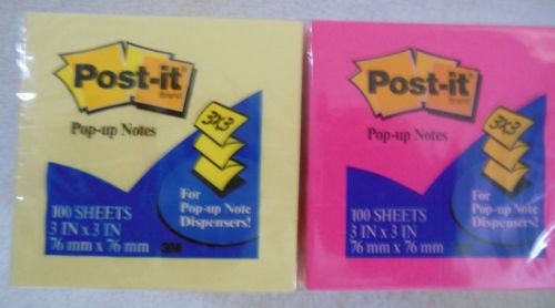 Post-it(R) Pop-up Notes, 3&#034; x 3&#034;, Canary Yellow and Neon Collection, 14 Pads/Pac