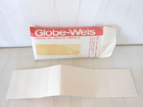 279 Globe-Weis No. 45 blank letter or legal Label Inserts for use in 2&#034; tabs