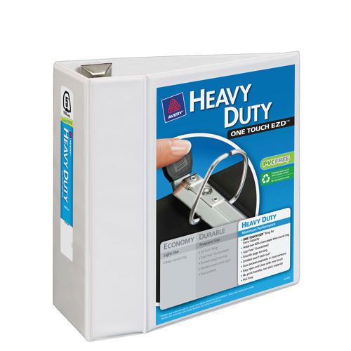 LOT of (2) Avery Heavy Duty One touch EZD Binders, 5&#034; Inch, WHITE, 3 Ring NEW