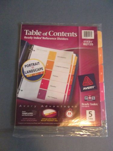 Avery 11131 Table of Contents Ready Index Reference Dividers.  NIP