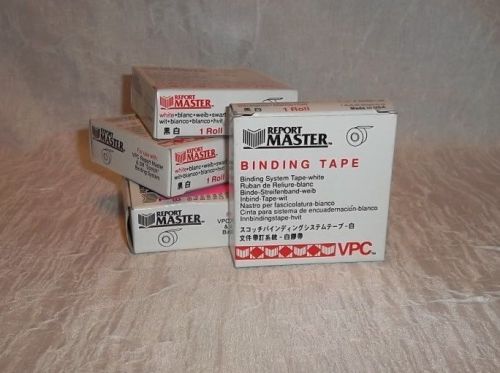 Four (4) Boxes Report Master Binding Tape - 788-1 - White - 25 strips @ 3/4&#034;