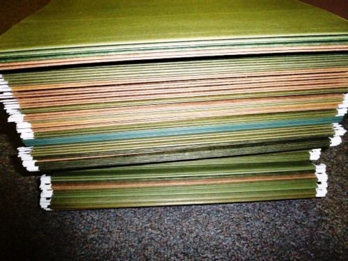 Hanging file folders - lot of 150 used 1/5 tab 8&#034;x11&#034; letter size for sale