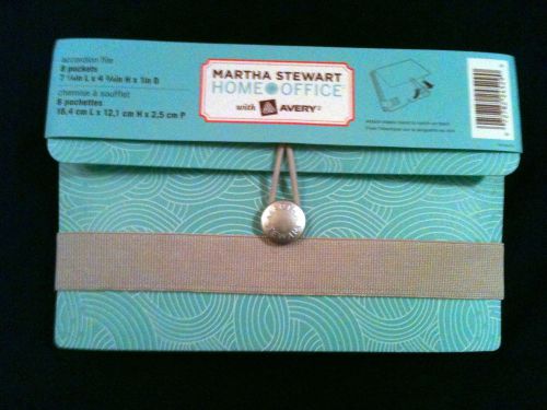 New Martha Stewart Accordion File Organizer Coupons 8 Pockets Blue Swirl Wallet