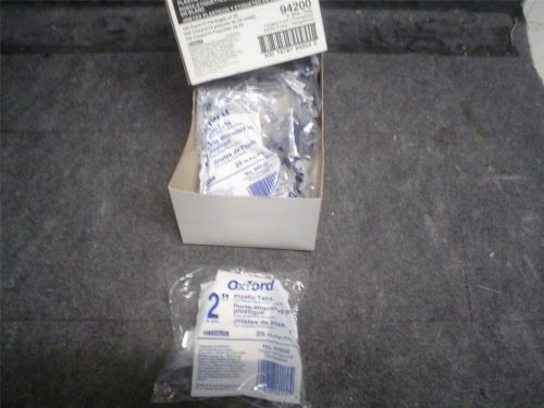 oxford plastic tabs and blank inserts box of 250 2&#034; wide tabs # 94200