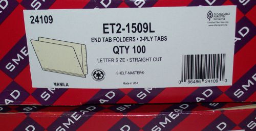 SMEAD 24134  END TAB Folders, 2 Ply Tabs, LETTER SIZE Third Cut, 100/BOX