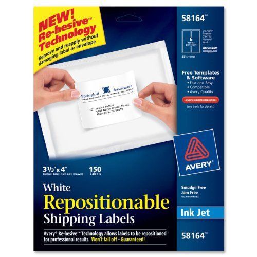 Avery Repositionable Mailing Label - 4&#034; Width X 3.33&#034; Length - (ave58164)