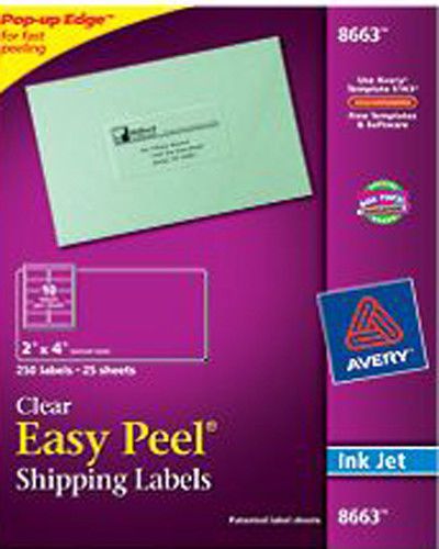 Avery dennison ave-8663 easy peel mailing label - 2&#034; width x 4&#034; length for sale