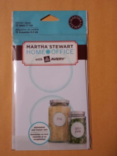 1 pack Martha Stewart Home Office Kitchen Labels, Blue Round, 12 labels