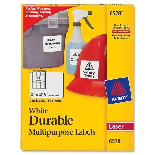 Avery permanent durable i.d. label -2&#034;wx2.62&#034;l - 750/pk - laser - white for sale