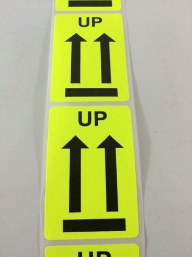 500 2&#034;X 3&#034; UP ARROW Labels Yellow Fluorescent Shipping Label 2&#034;X 3&#034; UP ARROW